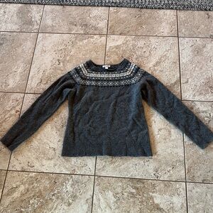 Garnet Hill Gray Crew Neck Sweater